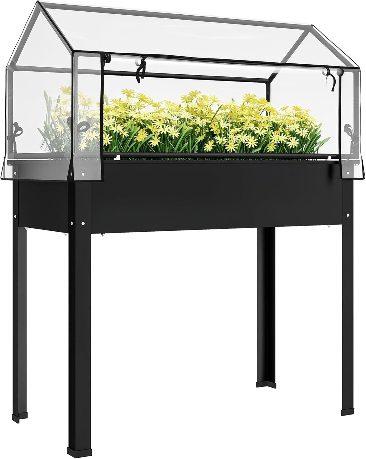 Raised Garden Bed - حوض زراعة مرتفع أسود للاستخدام الخارجي