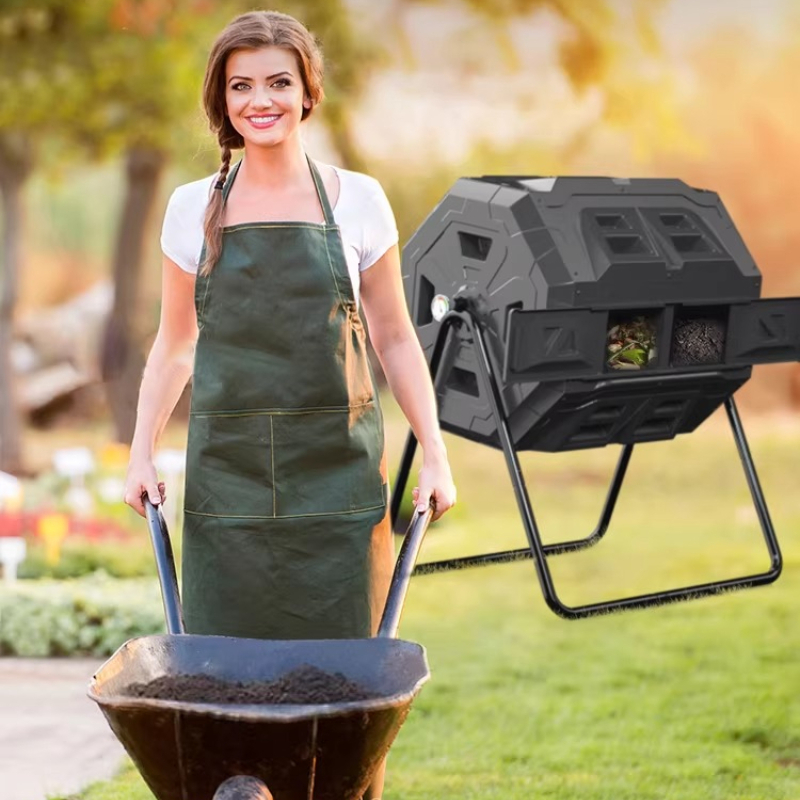 Compost Bin - حاوية سماد دوارة للحدائق المنزلية، نظام