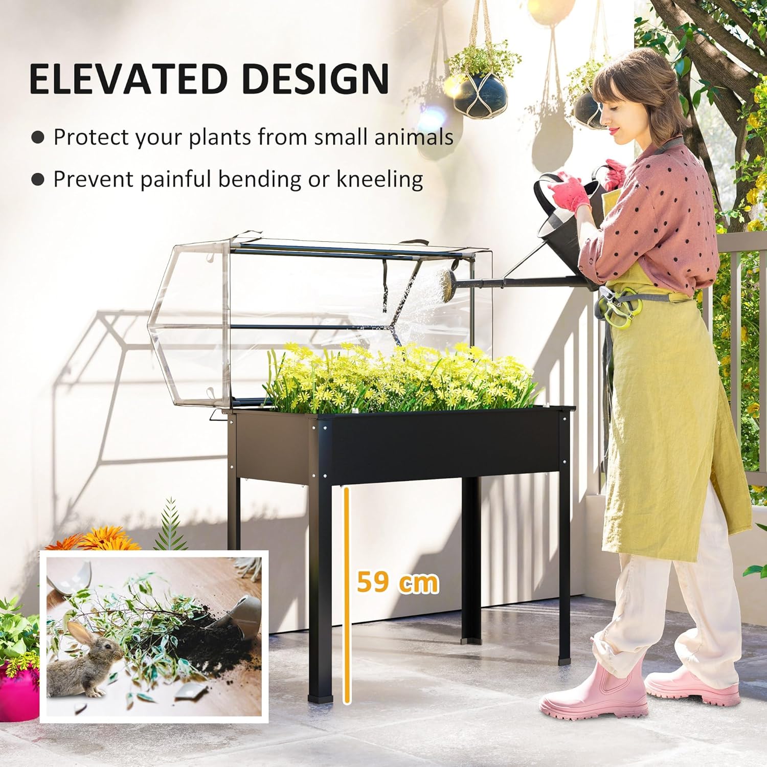 حوض زراعة مرتفع أسود للاستخدام - مراجعة Raised Garden Bed وسعره