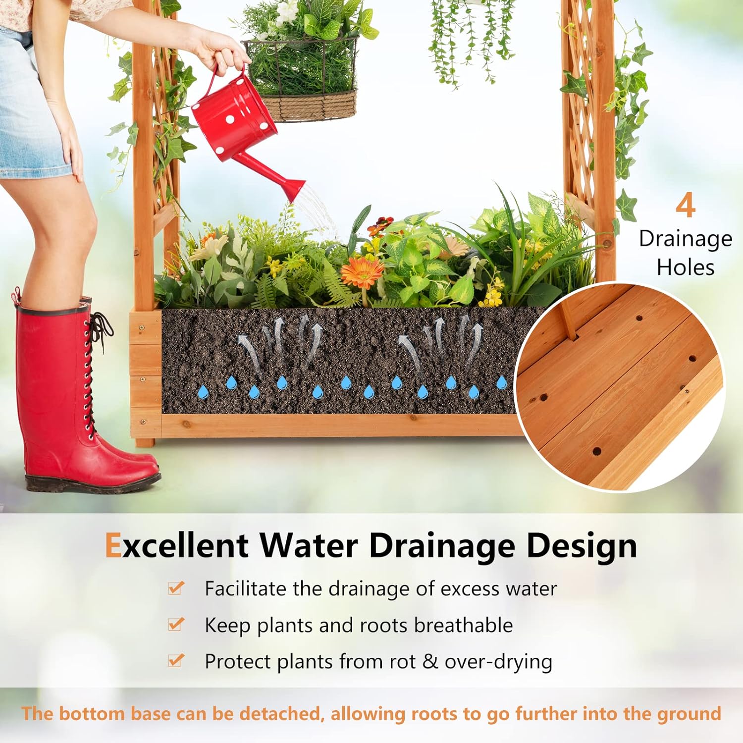 حوض زراعة خشبي مرتفع مع قوس شب - مراجعة Raised Garden Bed وسعره